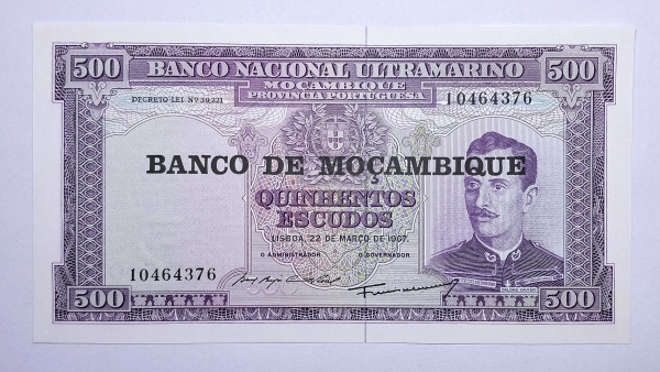 Cédula de Moçambique - 500 Escudos - 1976 - P118a - FE