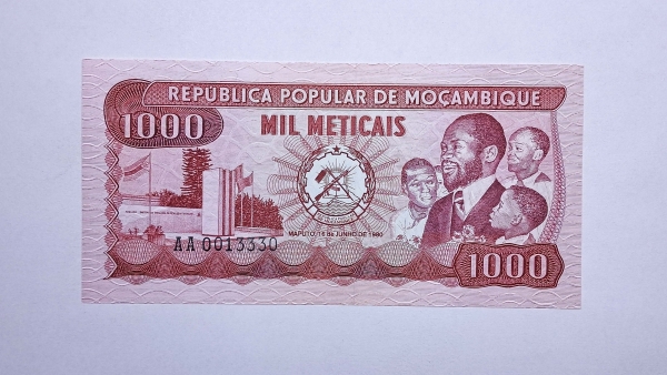 Cédula de Moçambique - 1000 Meticais - 1980 - P128 - FE