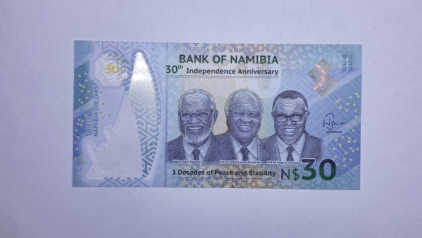 Cédula da Namibia - 30 Dolares - 2020 - Polimero Plastico - P18 - FE