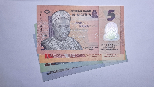 Cédula da Nigeria - 5 - 10 - 20 - 50 Naira - 2024 - 4 Cédulas - Polimero Plastico - FE