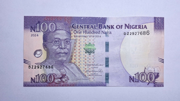 Cédula da Nigeria - 100 Naira - 2024 - P41 - FE