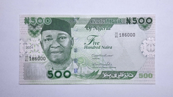 Cédula da Nigeria - 500 Naira - 2024 - P43c - FE