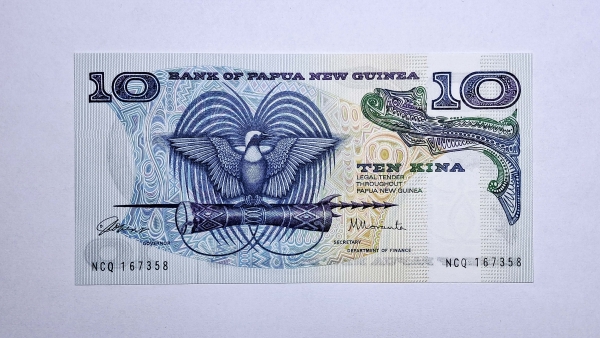 Cédula da Papua Nova Guiné - 10 Kina - 1975 - P3a - FE