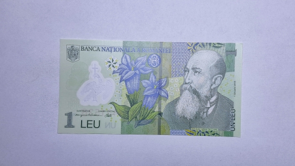 Cédula da Romenia - 1 Leu - 2018 - Polimero Plastico - P117 - FE