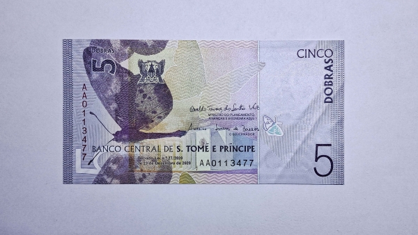 Cédula de São Tomé e principe - 5 Dobras - 2020 - P76 - Soberba