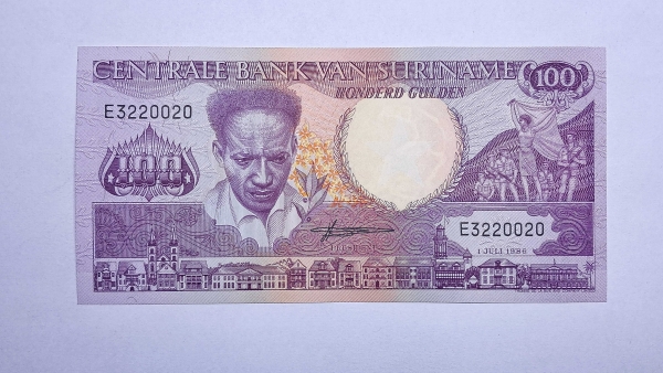 Cédula do Suriname - 100 Gulden - 1986 - P133a - FE