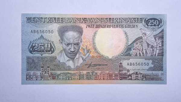 Cédula do Suriname - 250 Gulden - 1988 - P134 - FE