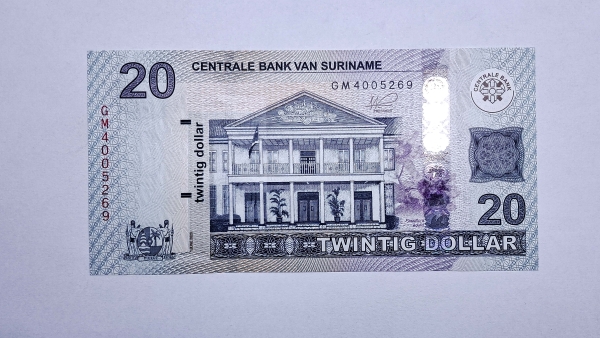 Cédula do Suriname - 20 Dollars - 2020 - P164 - FE
