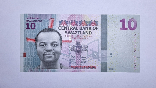 Cédula da Swaziland - 10 Emalangeni - 2015 - P41 - FE