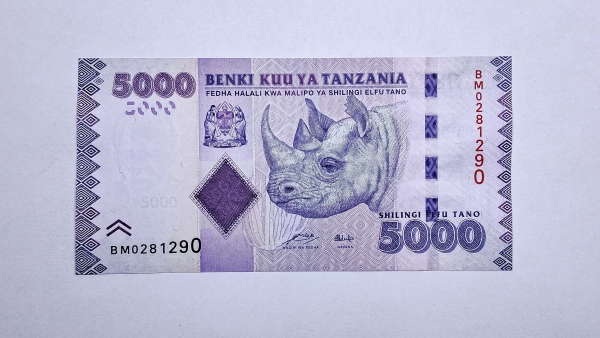 Cédula da Tanzania - 5000 Shilingi - 2010 - P43a - FE