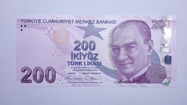 Cédula da Turquia - 200 Lira - P227 - FE