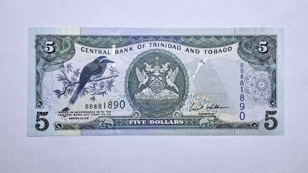 Cédula de Trinidad e Tobago - 5 Dolares - 2006 - P47 - FE