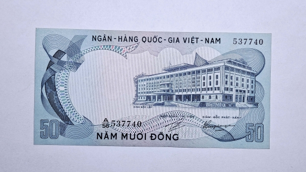 Cédula do Vietnam do Sul - 50 Dong - 1972 - P30 - FE