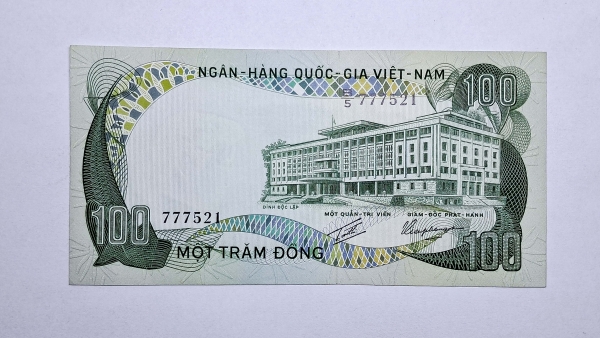 Cédula do Vietnam do Sul - 100 Dong - 1972 - P31 - FE