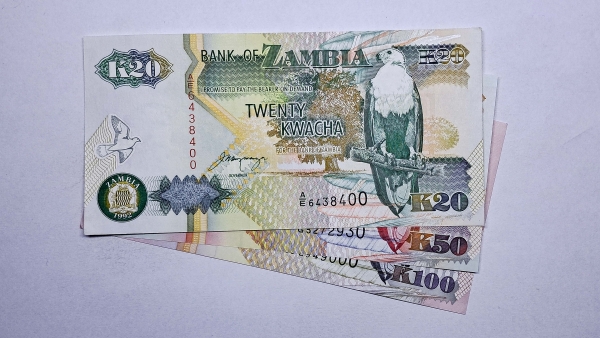 Cédula da Zambia - 20 - 50 - 100 Kwacha - 1992 - 2011 - 3 Cédulas - P36 -P37 - P38 - FE