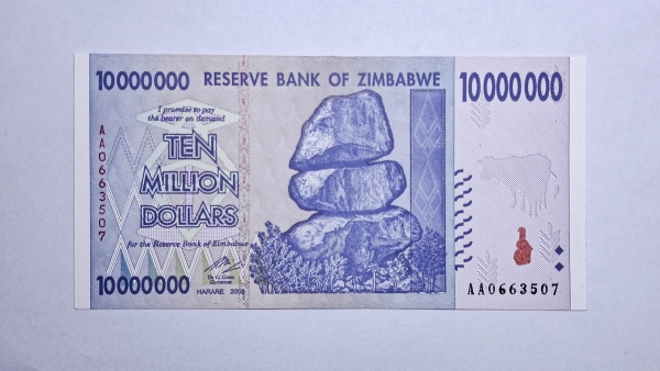 Cédula do Zimbabwe - 10.000.000 Dollars - 2008 - P78 - FE