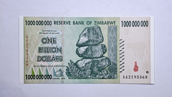 Cédula do Zimbabwe - 1 Billion Dollars - 2008 - P83 - FE