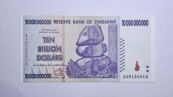 Cédula do Zimbabwe - 10 Billion Dollars - 2008 - P85 - FE
