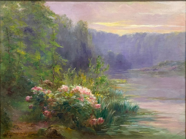 PARREIRAS , ANTÔNIO DIOGO DA SILVA Paisagem O.s.t. Assinado no cie. Mede: 60 x 45 cm com moldura 90 x 77 cm