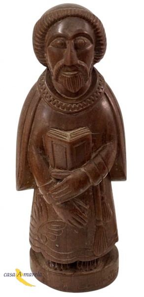 MESTRE CORNELIO - ( JOSE CORNELIO DE ABREU ) - Escultura de madeira entalha , representando Santo Antonio .Mede : 38 cm de alt