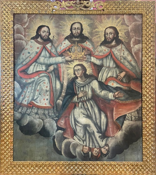 Barroco Andino, Século XVIII em tela de cânhamo. Mede: 162 x 180 cm de alt