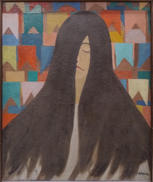 DJANIRA DA MOTTA E SILVA "Sem título" O.s.t. Assinado no cid. Mede: 53 x 64 com moldura: 68 x 78 cm