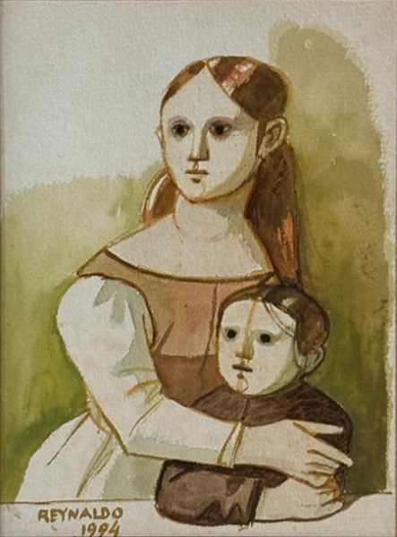 REINALDO FONSECA. Guache sobre papel. Assinado e datado de 2001. Mede: 22 x 30 cm