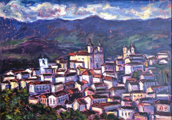 SERGIO TELLES "Mariana" Óleo sobre tela. Mede 100 x 70 cm