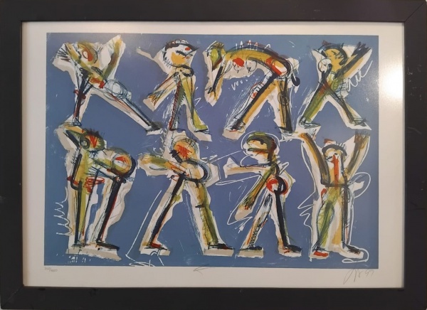 IVALD GRANATO "Sociedade da informação" .Serigrafia. Assinado no cid. Tiragem de 102 / 600 Mede: 61 x 43 com moldura 80 x 58 cm