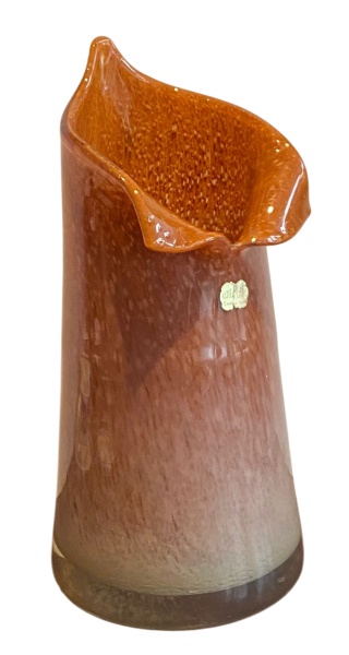 Floreiro de grosso cristal na tonalidade marrom . Manufatura Costa Leoni Mede : 12 diâm. x 33 cm alt