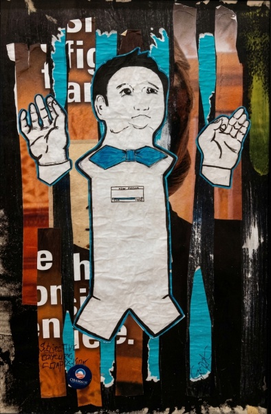 Terrenceo Hammond (Nova York) The Universal Conductor (2006) Acrílica e técnica mista sobre tela Moldura preta com vidro. Mede:72 x 105 cm