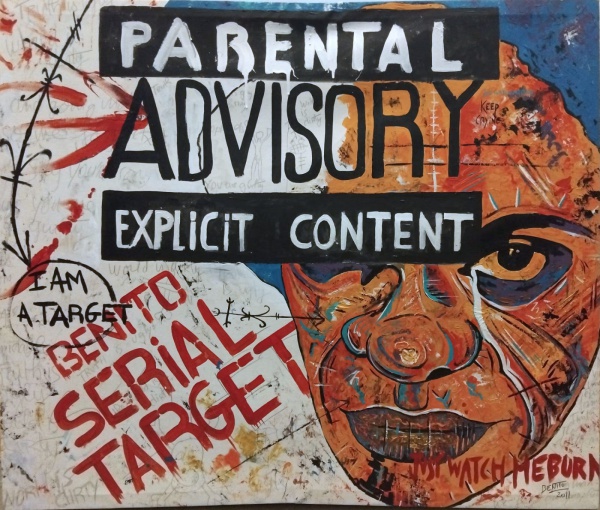 Benito Valadié (Paris) Serial Target (2011) Técnica mista e acrílica sobre tela em chassi. Mede: 111 x 95 cm