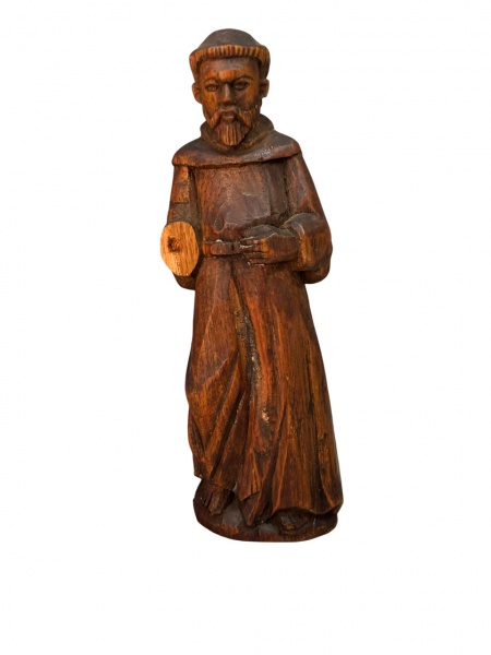 Mestre Diogenes " Santo Antônio" Técnica: madeira. Mede: 9 x 6 x 4 cm. Assinada
