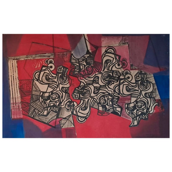 ROBERTO BURLE MARX. Composição - panneaux - 160 x 105 cm - assinado e datado no c.i.d. 1989.