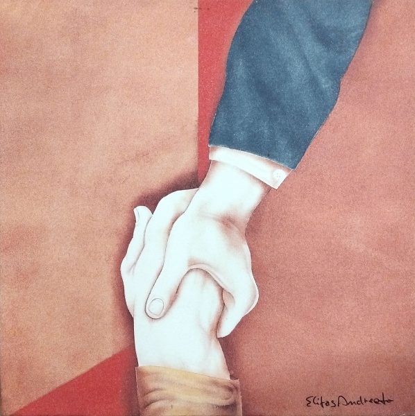 ELIFAS ANDREATO "Um gesto" Gravura digital sobre tela. Mede: 50 x 50 cm