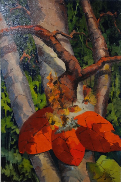 Arte . SANSÃO PEREIRA - Floral do Amazonas- Óleo sobre tela de juta - Medidas da tela: ...