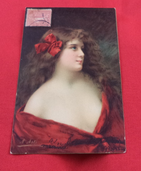 Arte . Cartão postal antigo que retrata a atriz do cinema mudo foto 4