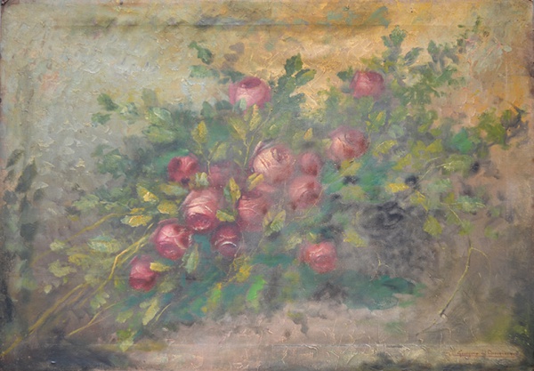Arte . Leopoldo Gotuzzo, Vaso com Flôres - óleo sobre tela - d foto 7