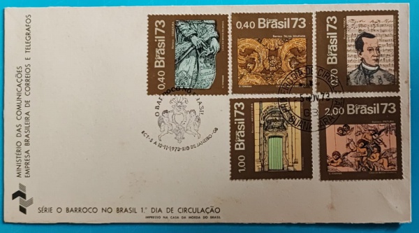 Joias . FDC DO BRASIL - FDC-027 - CARIMBO 1 DIA E CBC  - 1973 foto 6