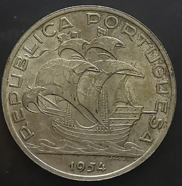 Joias . PORTUGAL - 10 ESCUDOS - 1955 - PRATA - FC foto 2