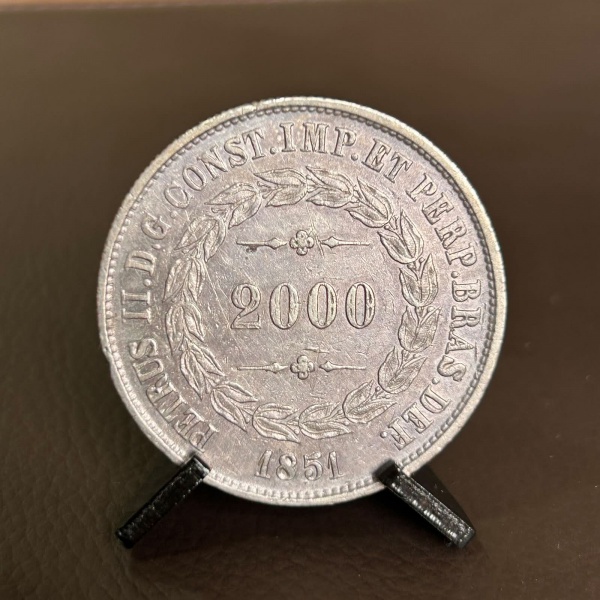 Joias . Brasil - 500 Réis De 1854, Prata 916, 6,37gr, 25,5mm - foto 8