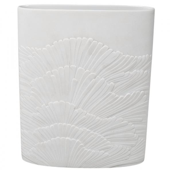 Floreiro de porcelana branca alemã, manufatura Rosenthal. 20 x 6 x 23 cm.