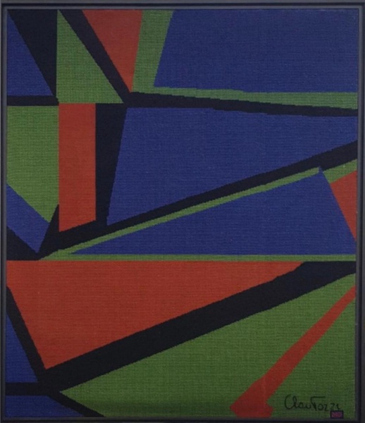 CLÁUDIO TOZZI. Tapeçaria Casa Caiada - 217 x 190 cm - assinada no canto inferior direito. Claudio Tozzi - MD.