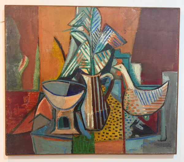 BURLE MARX, Roberto -  Sem título. Óleo sobre tela. Assinado no canto inferior direito e datado 1949