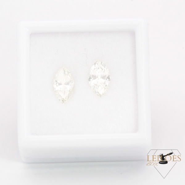 Joias . 2 Diamantes Aprox. 68 Pontos Cada (1,37Cts Total), Qualidade SI1-I1, Cor M , ...