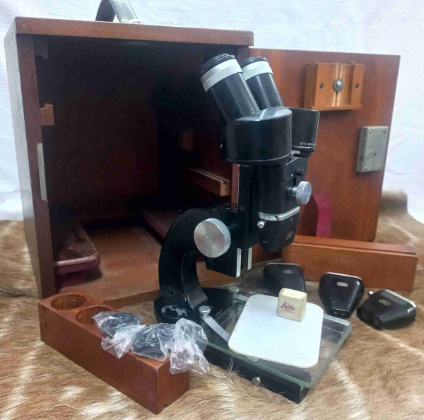 Joias . ERNST LEITZ WETZLAR-MICROSCOPIO BINOCULAR-MADE IN GERMANY- Acondicionado em ...