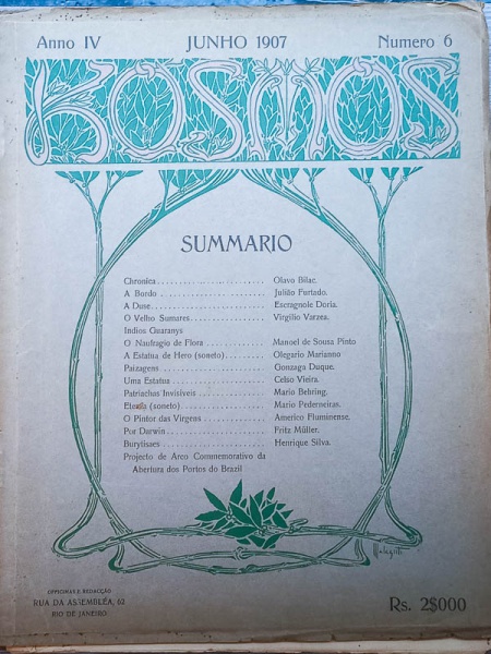 Arte . Kosmos - Janeiro 1908 - Ano V, N. 5 - Brochura - bom ex foto 1