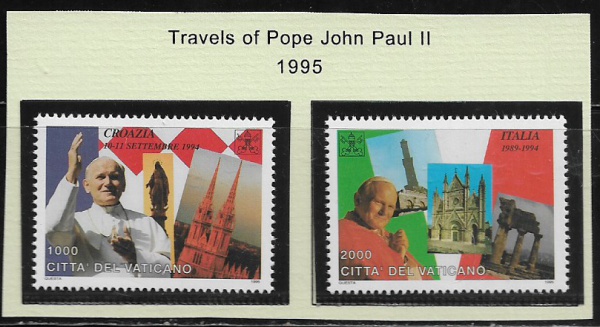 Joias . Vaticano 1995 1020/1022 Yvert 7,25 Euros foto 1