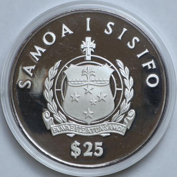 Moeda de Samoa - 25 dollars - 1986 - Prata (.999) - 155