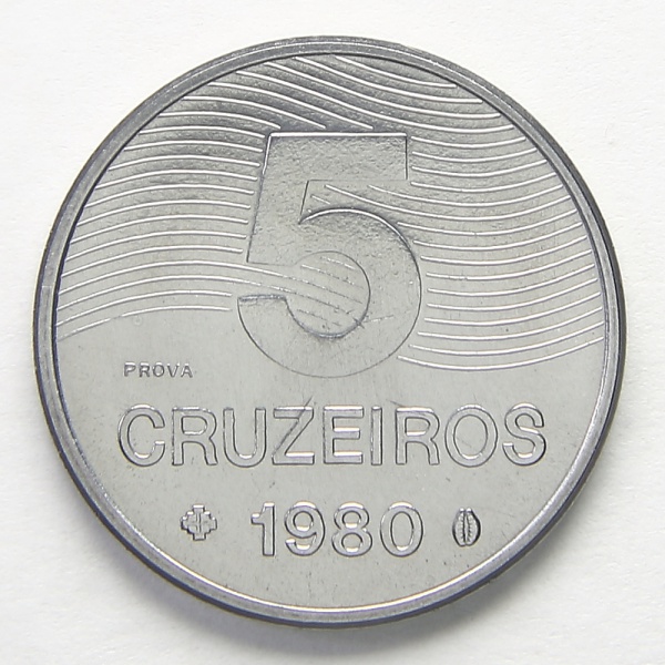 Moeda do Brasil - 5 Cruzeiros - 1980 - PROVA-E337